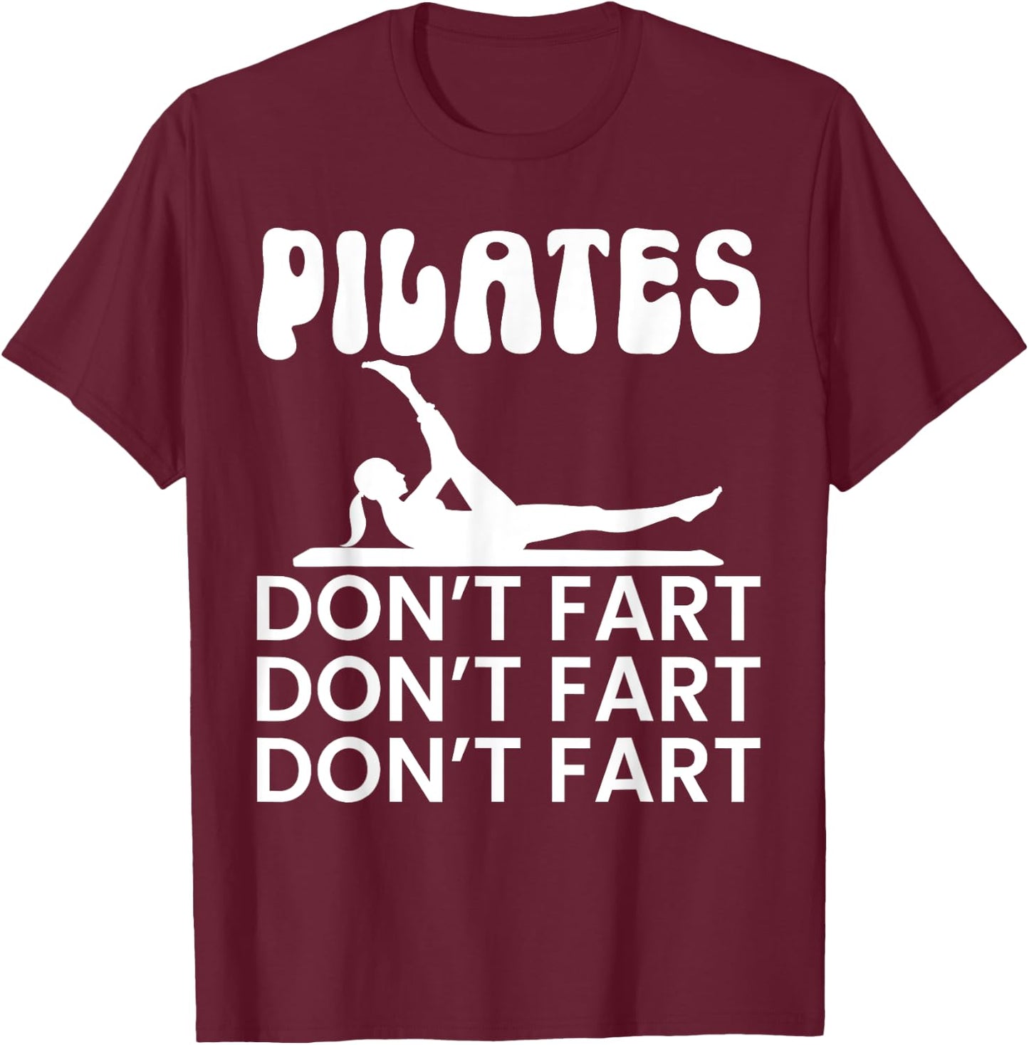 Pilates Gifts -Adults Black Modern Fun Yoga Small Short Sleeve T-Shirt - T-Shirt | Maroon