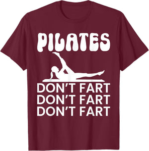 Pilates Gifts -Adults Black Modern Fun Yoga Small Short Sleeve T-Shirt - T-Shirt | Maroon