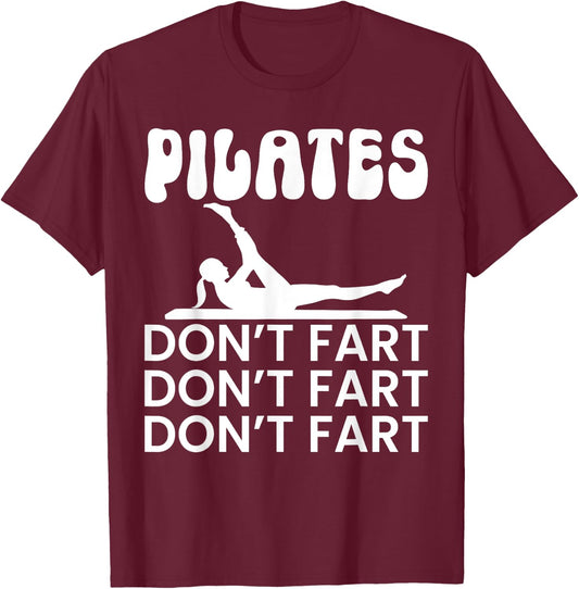 Pilates Gifts -Adults Black Modern Fun Yoga Small Short Sleeve T-Shirt - T-Shirt | Maroon