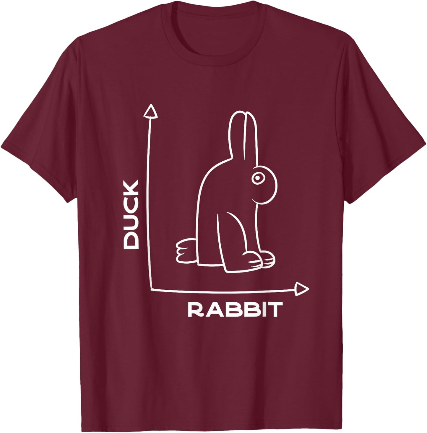 Duck - Rabbit - Funny - Joke - Bunny - Optical Illusion -pun T-Shirt - T-Shirt | Maroon
