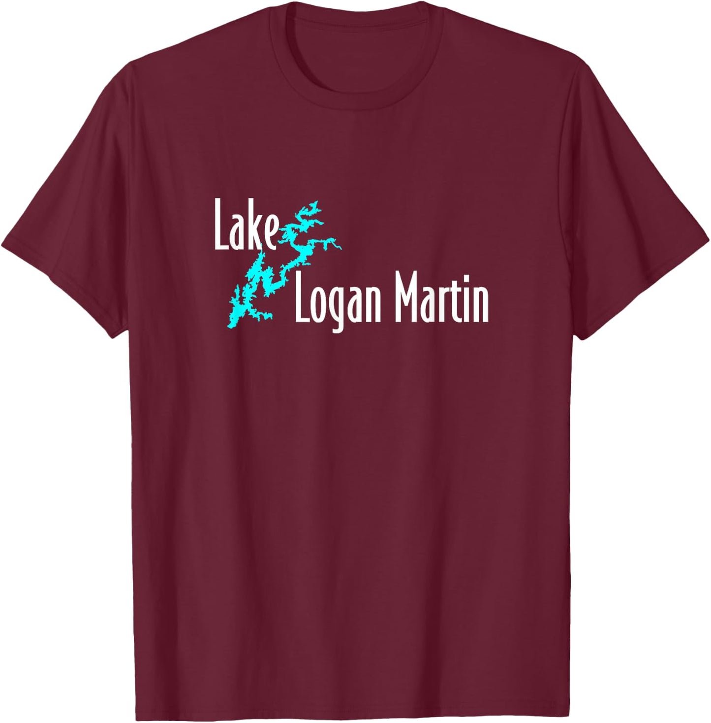 Minimalist Logan Martin Lake - Alabama T-Shirt - T-Shirt | Maroon