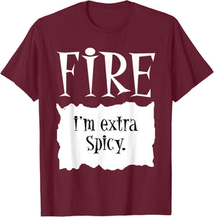 FIRE - Hot Packet Halloween Taco Costume DIY Halloween T-Shirt - T-Shirt | Maroon