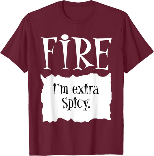 FIRE - Hot Packet Halloween Taco Costume DIY Halloween T-Shirt - T-Shirt | Maroon
