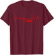 Spearfishing Heartbeat Diving Spearfisherman Hunting Sport T-Shirt - T-Shirt | Maroon