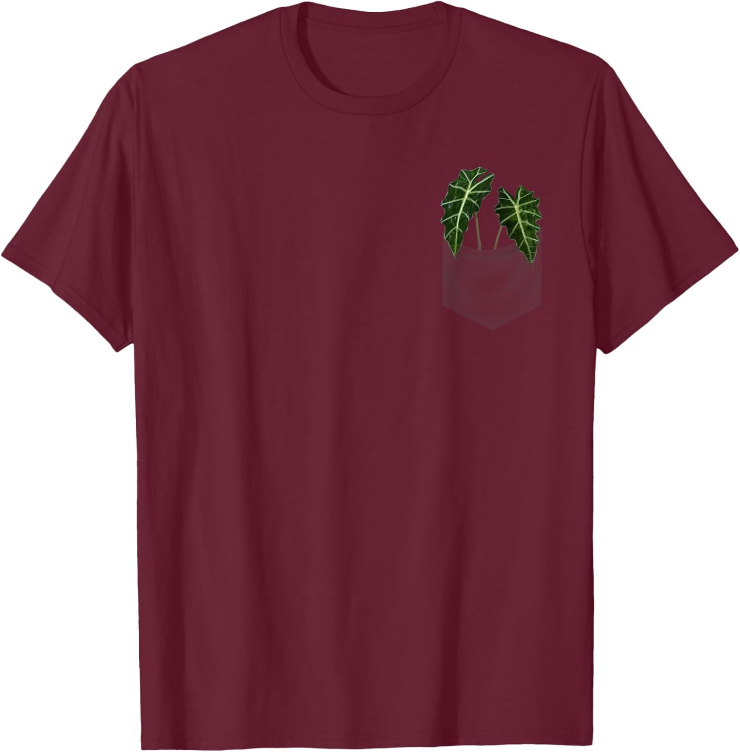 Elephant Ear Plants in pocket T-Shirt - T-Shirt | Maroon