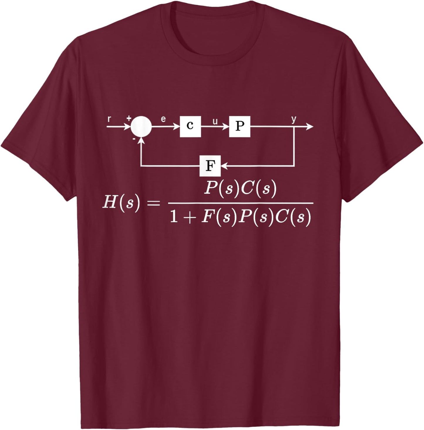 Control theory transfer function, engineering basics T-Shirt - T-Shirt | Maroon