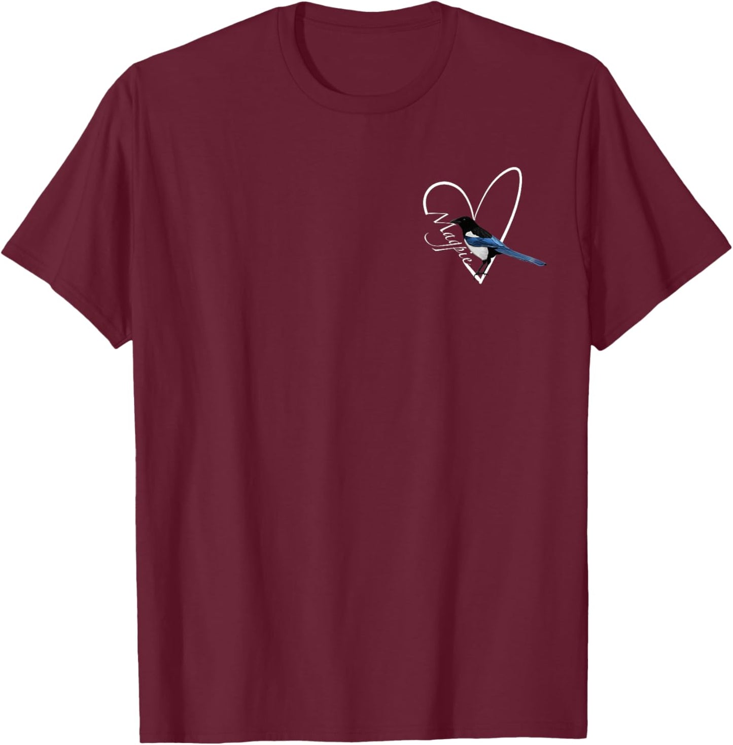Magpie Bird Birdlover Birdwatcher Animal Biologist T-Shirt - T-Shirt | Maroon