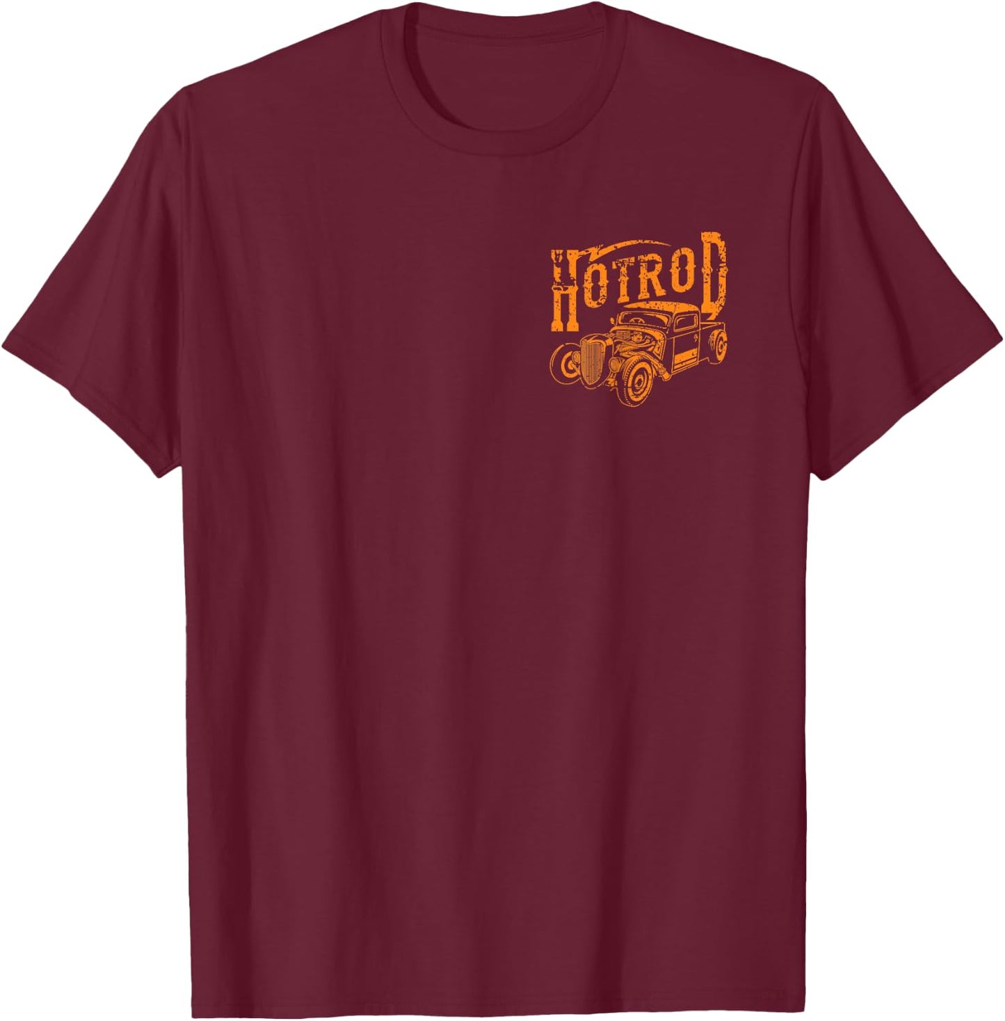 Hotrod Car Automotive Nostalgia Distressed Retro Design T-Shirt - T-Shirt | Maroon