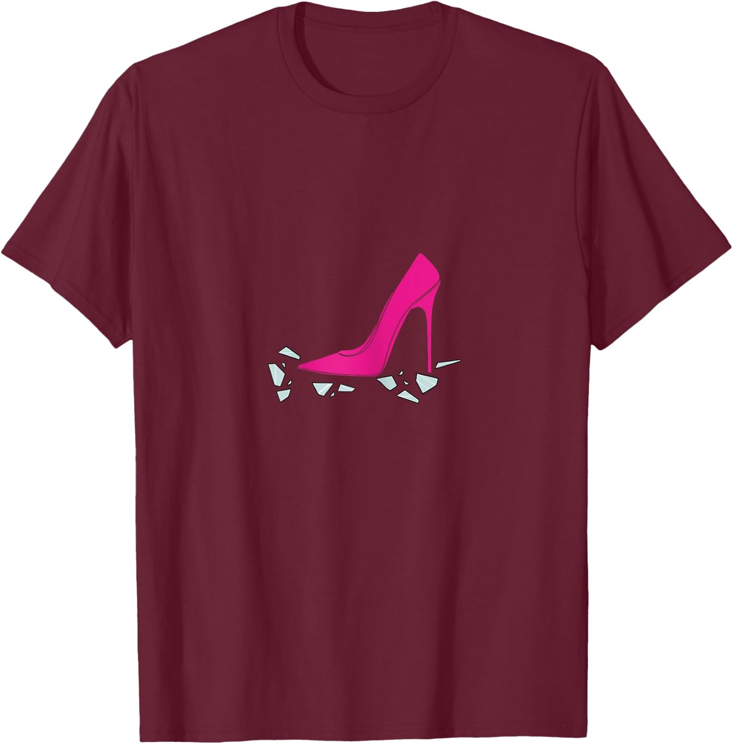 Break the glass ceiling empowerment (pink heel) T-Shirt - T-Shirt | Maroon
