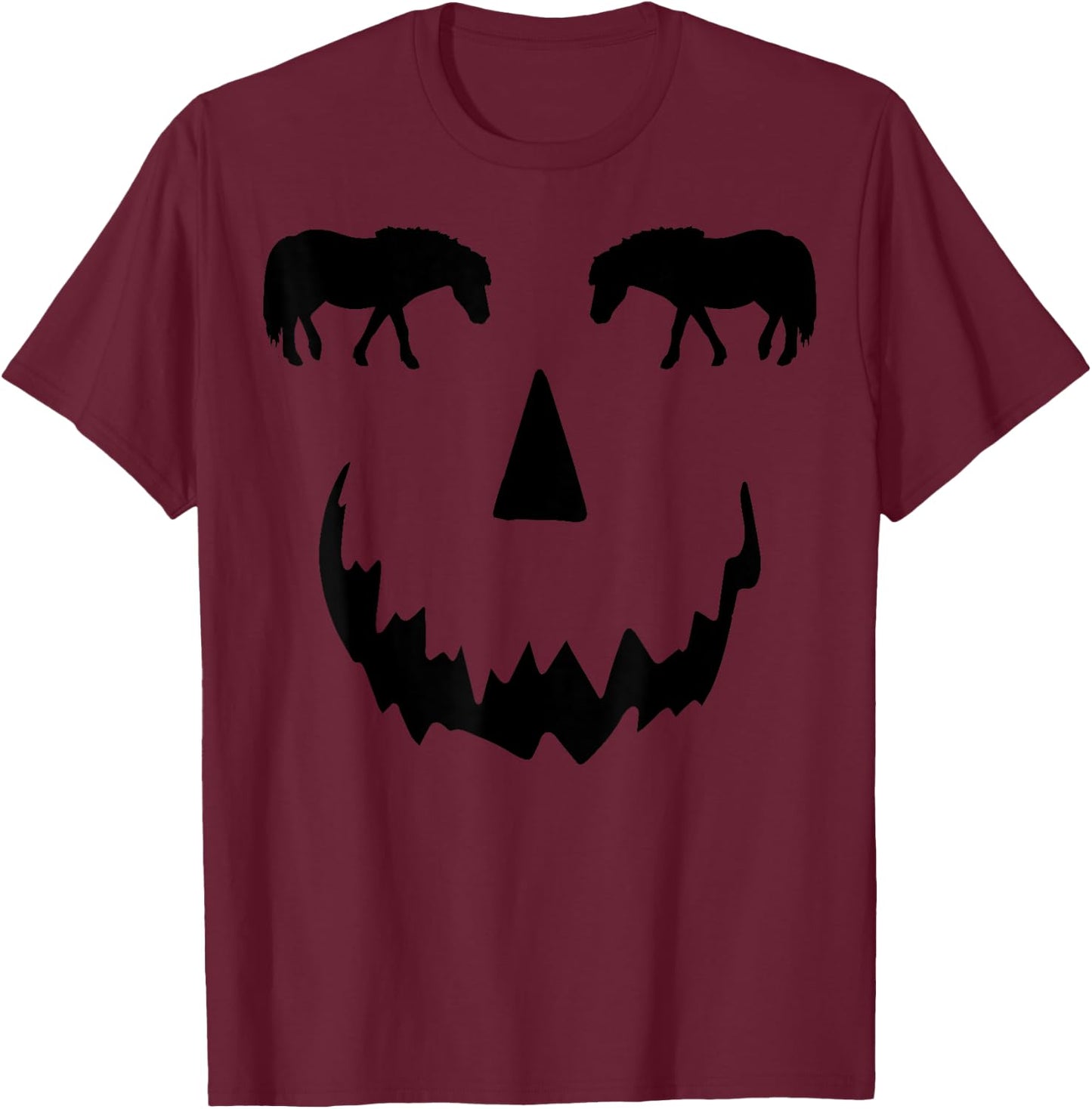 pumpkin Miniature Horse Tiny Horse halloween T-Shirt - T-Shirt | Maroon
