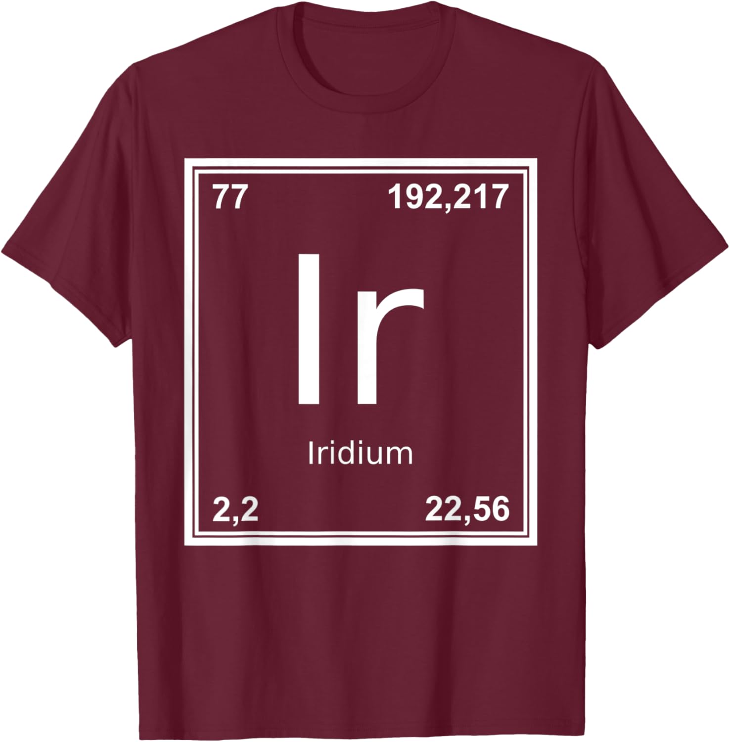 Iridium Symbol Costume T-Shirt - T-Shirt | Maroon