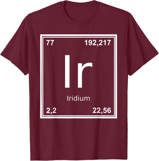 Iridium Symbol Costume T-Shirt - T-Shirt | Maroon