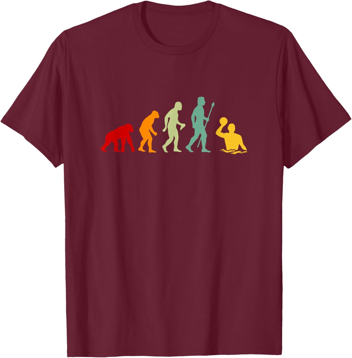 Evolution Water Polo Funny Water Polo Player T-Shirt - T-Shirt | Maroon