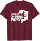 Hooked On Being Papa Fathers Day Fishing Dad Papa Men T-Shirt - T-Shirt | Maroon