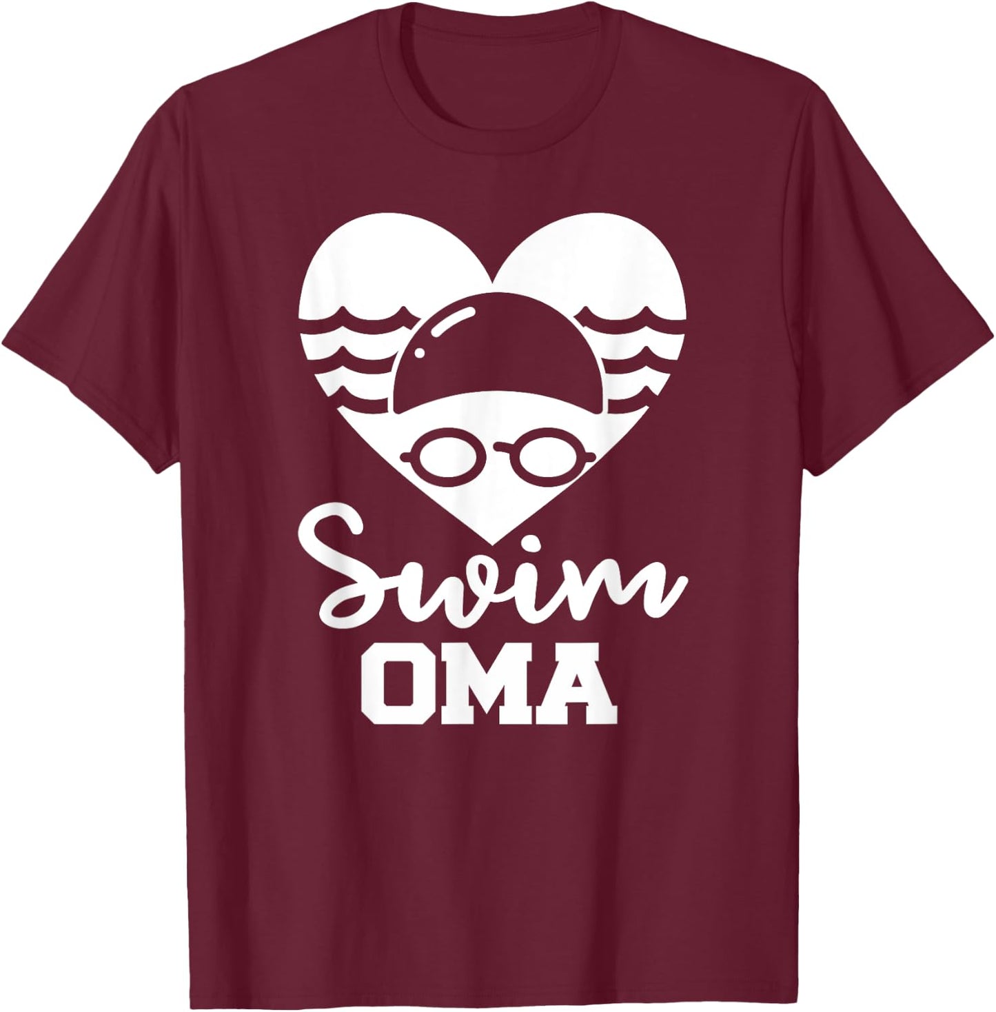 Swim Oma Funny Swimming Oma T-Shirt - T-Shirt | Maroon