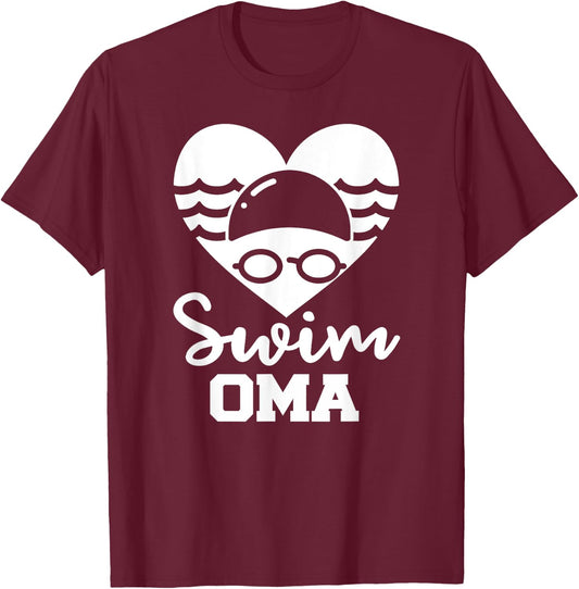 Swim Oma Funny Swimming Oma T-Shirt - T-Shirt | Maroon