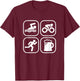 Swim Cycle Run And Beer Triathlon T-Shirt - T-Shirt | Maroon