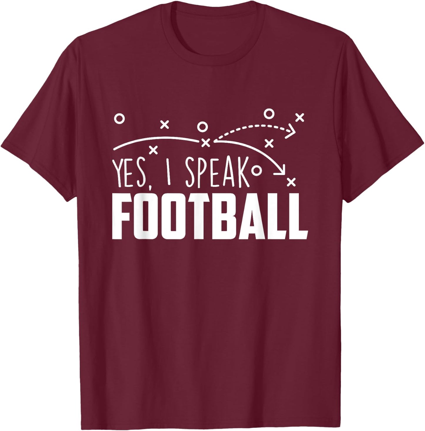 Yes I Speak Football - Sports Sunday Game Lover Quarterbacks T-Shirt - T-Shirt | Maroon