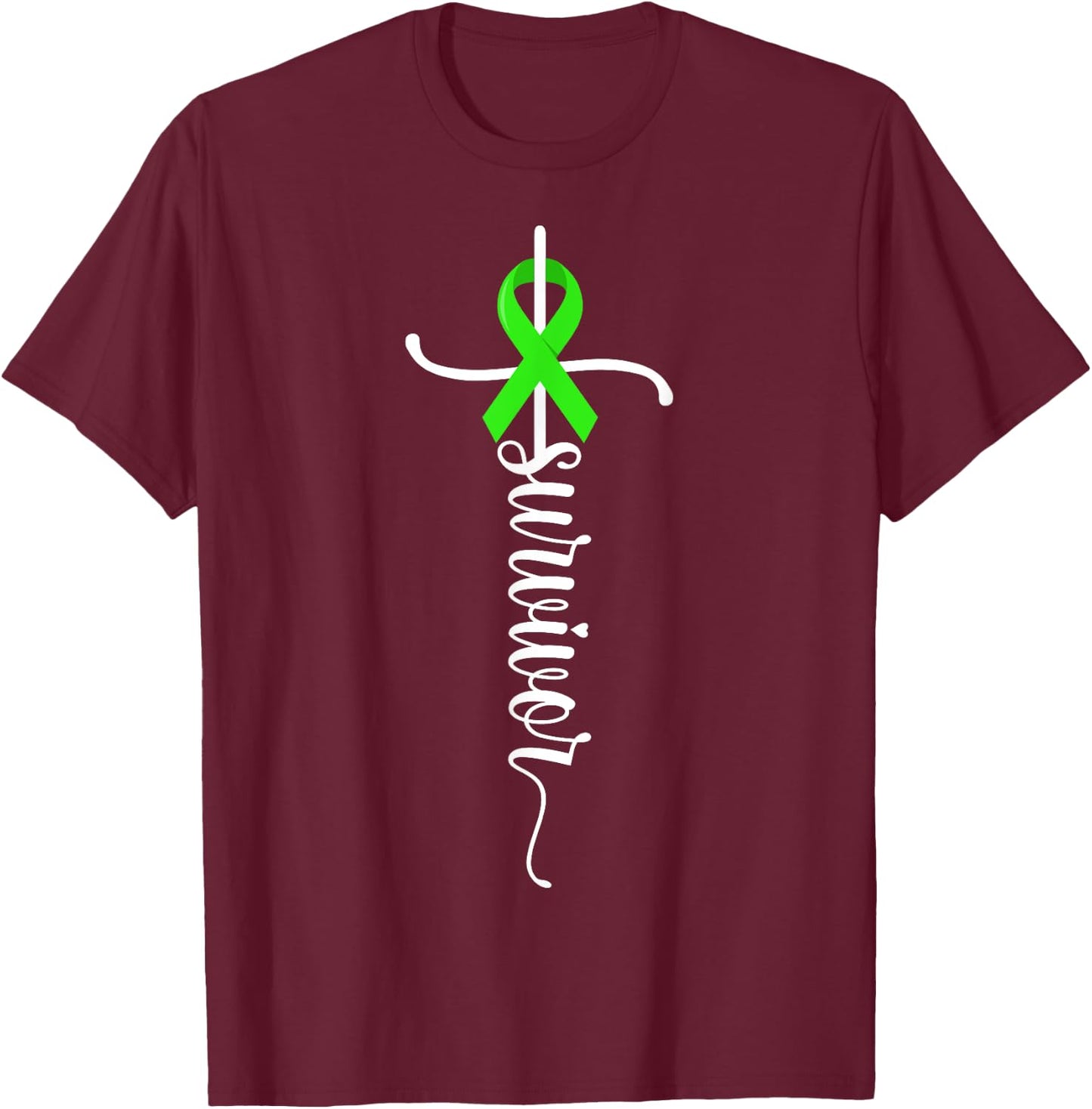 Survivor Christian Cross Warrior Non-Hodgkin Lymphoma Cancer T-Shirt - T-Shirt | Maroon
