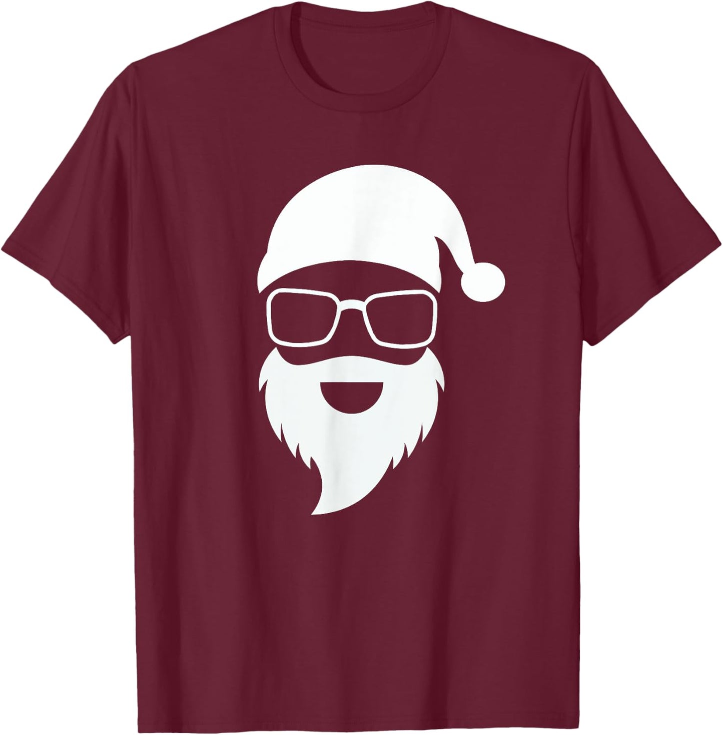 Santa Claus Face Sunglasses Men Women Cool Christmas Hipster T-Shirt - T-Shirt | Maroon