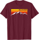 Glacier National Park Retro Mountain Line Hiking Souvenir T-Shirt - T-Shirt | Maroon