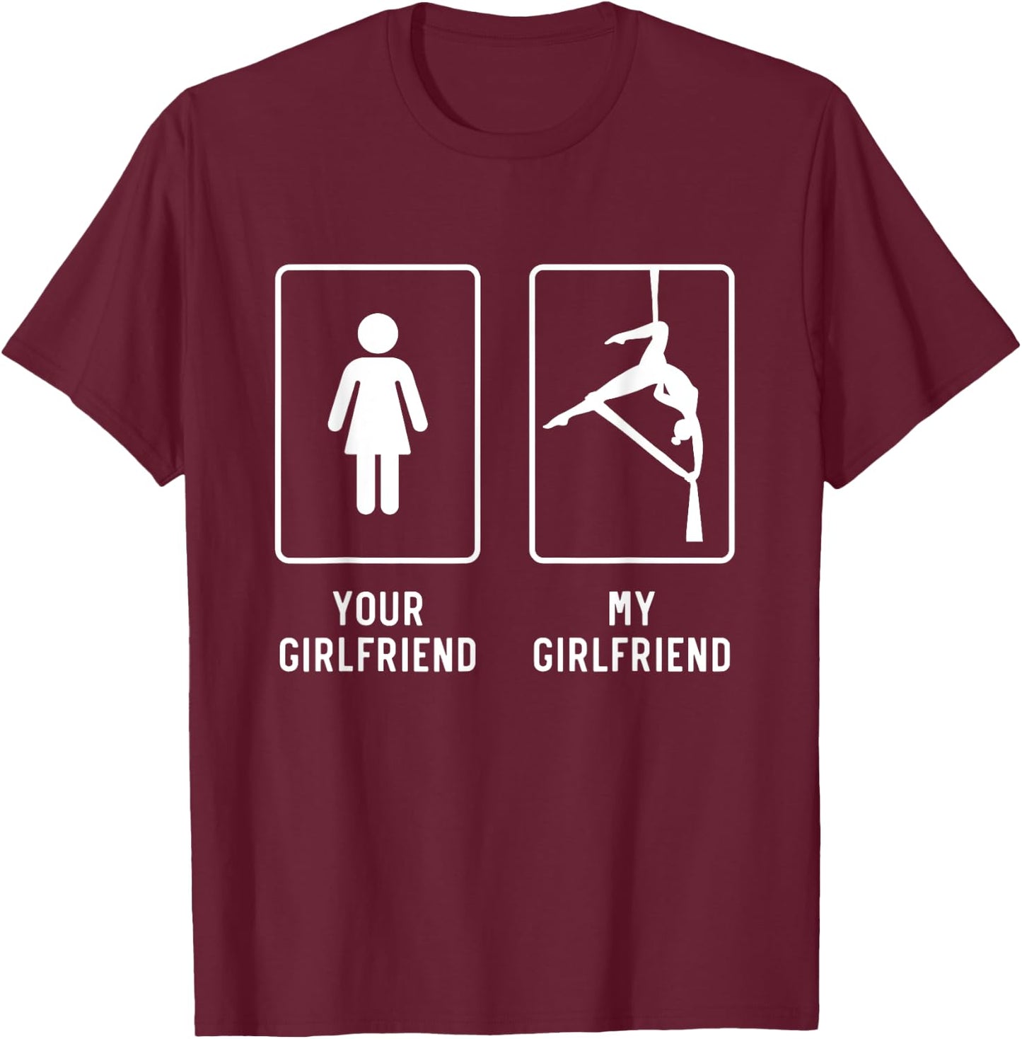 Hammock Silk Girlfriend Funny Aerial Yoga Gifts For BF T-Shirt - T-Shirt | Maroon