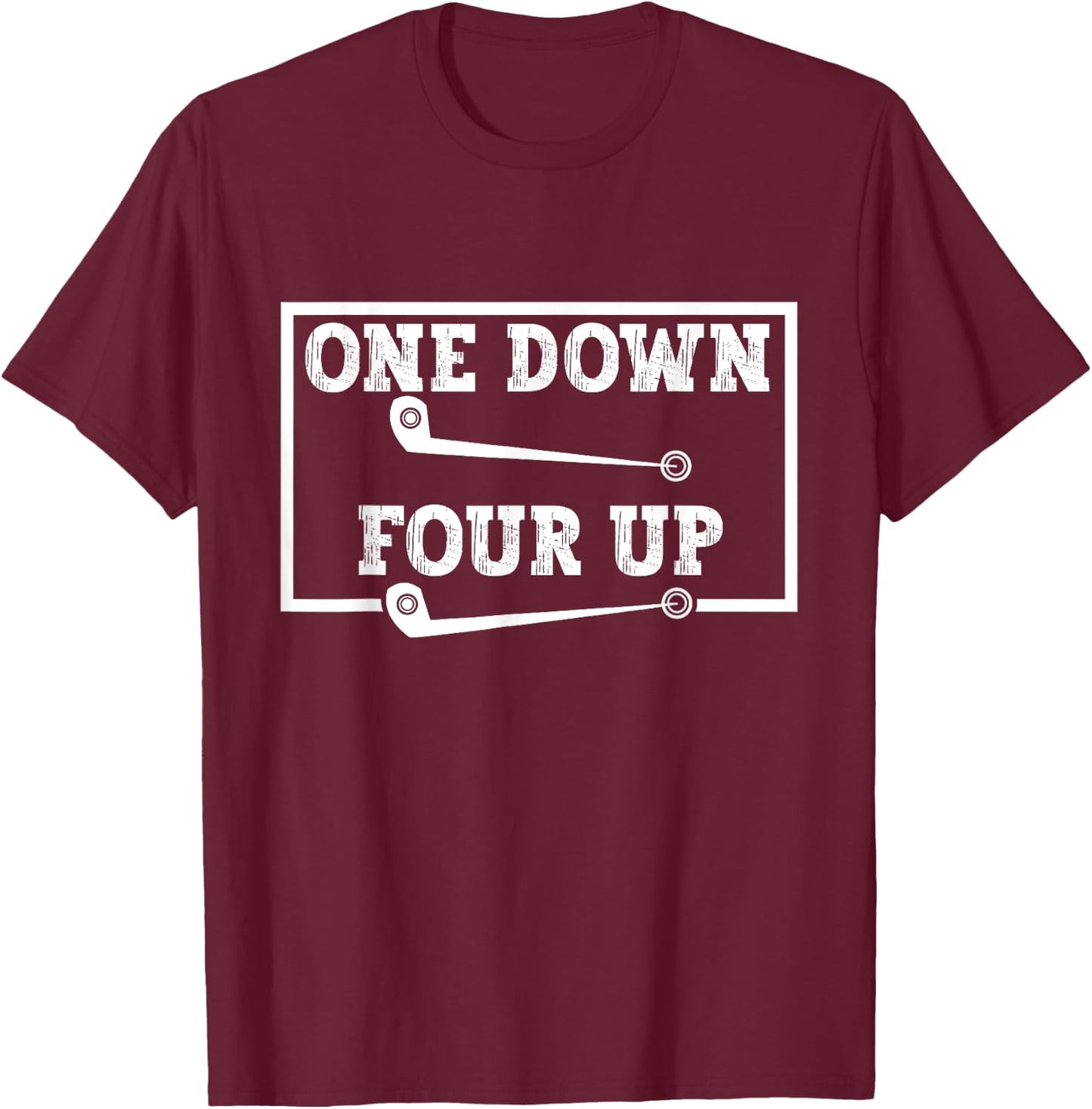 Motorcycle Shift Pattern One Down Four Up T-Shirt - T-Shirt | Maroon