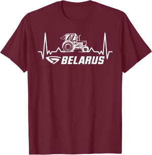 Belarus Bauer Tractor Farmer's Tractor T-Shirt - T-Shirt | Maroon