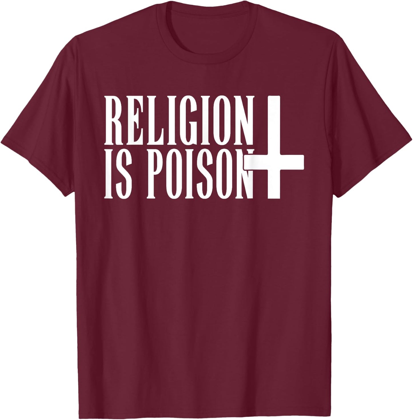 Funny Antichrist Satanism Satanic Occult Satan Atheist Satan T-Shirt - T-Shirt | Maroon