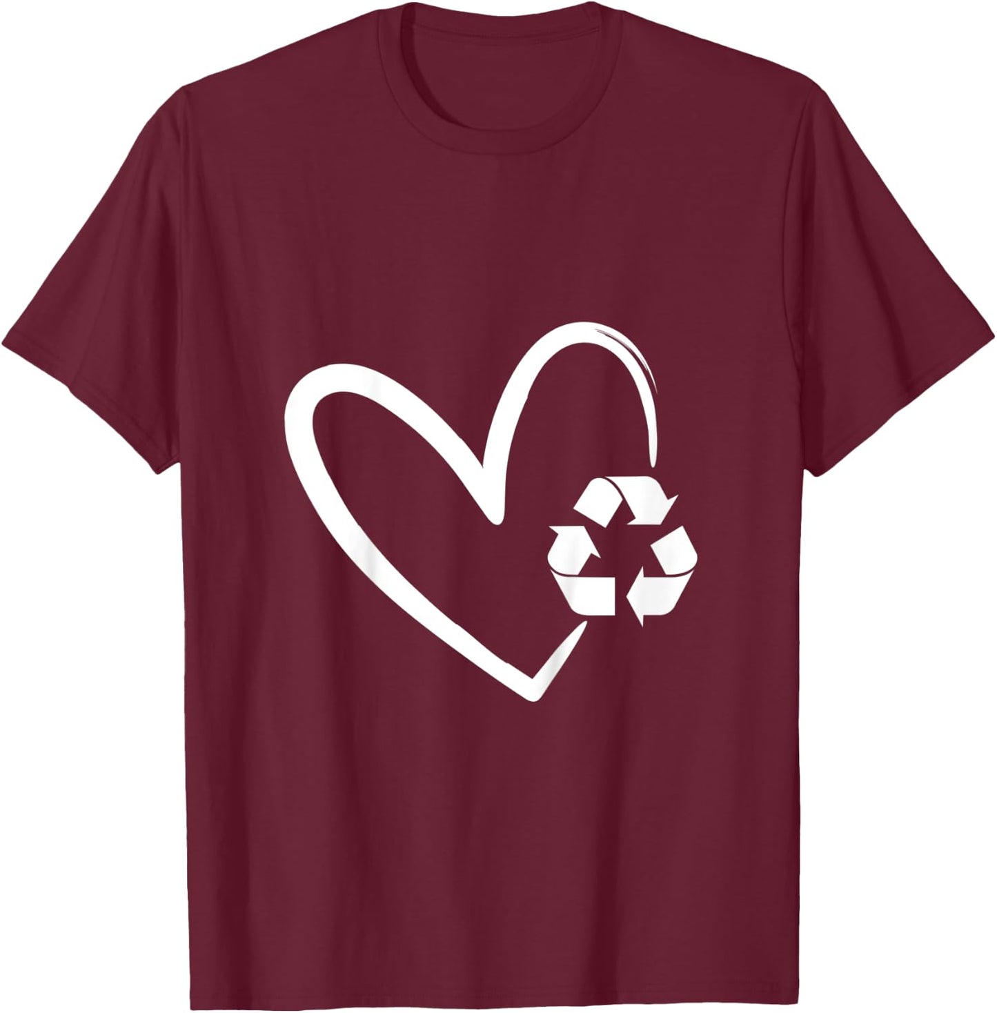 Kids Girls Earth Day Heart Recycle Sign Cute Happy Earth Day Kids T-Shirt - T-Shirt | Maroon