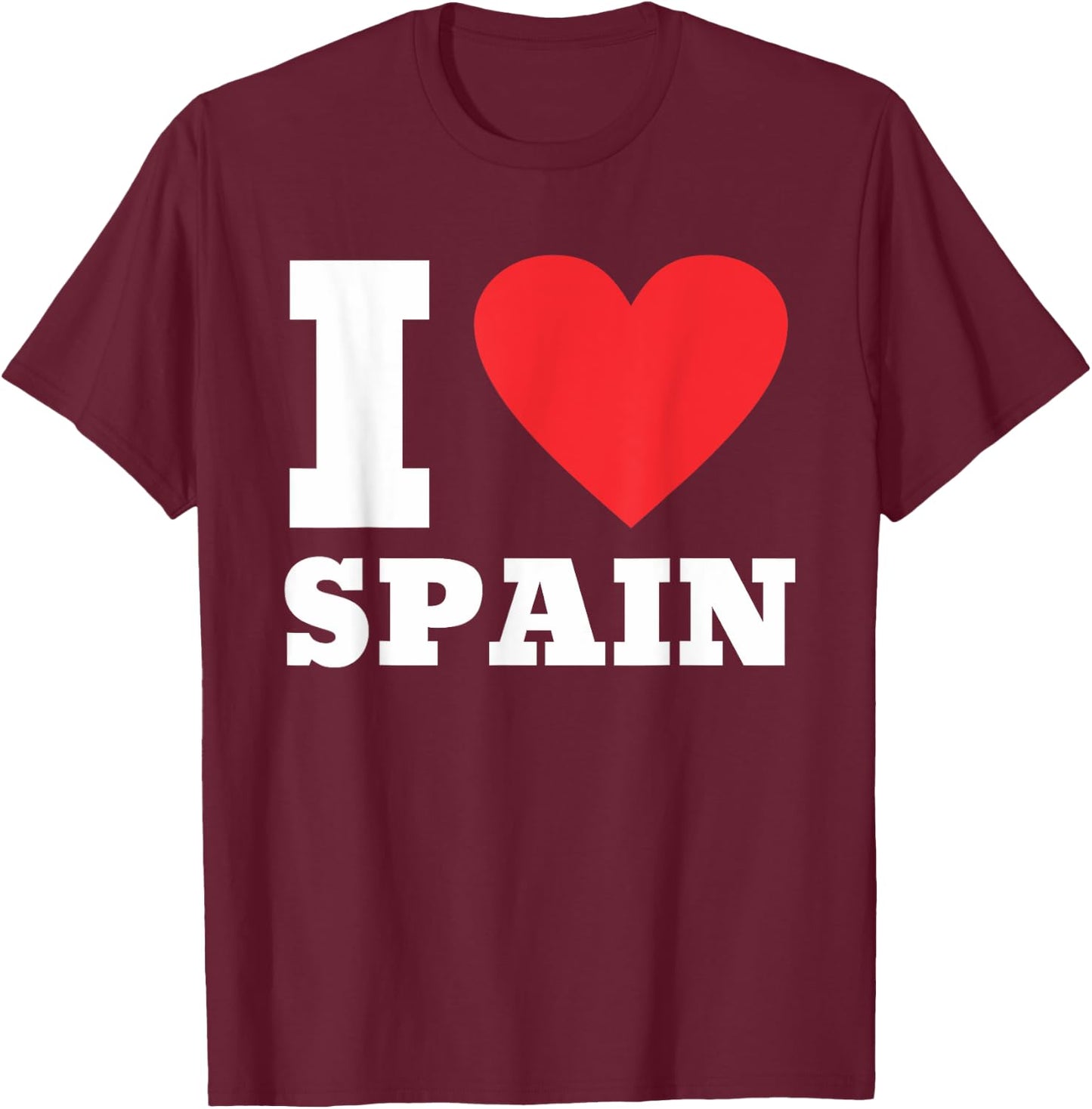 I Love Spain I Heart Spain Family Travel Spain T-Shirt - T-Shirt | Maroon
