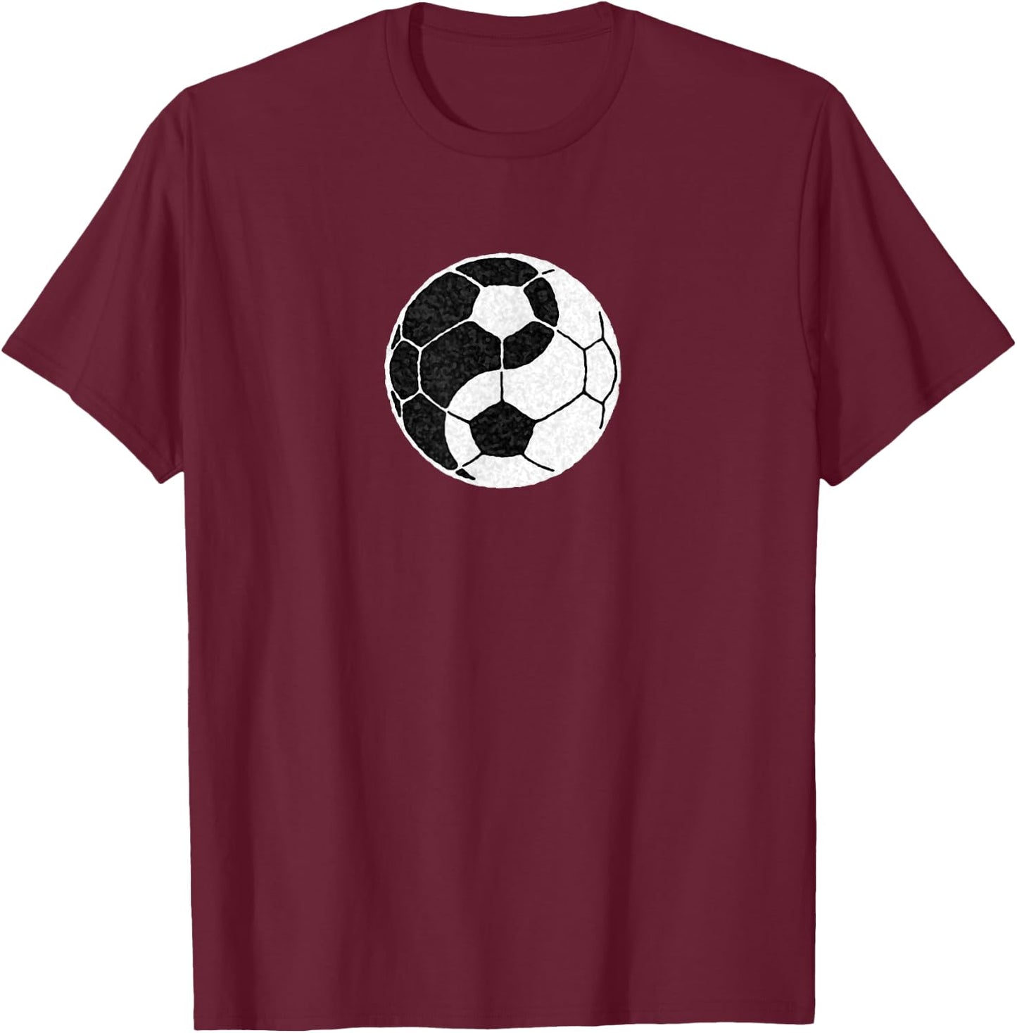 Yin Yang Soccer Graphic Women Boys and Girls T-Shirt - T-Shirt | Maroon