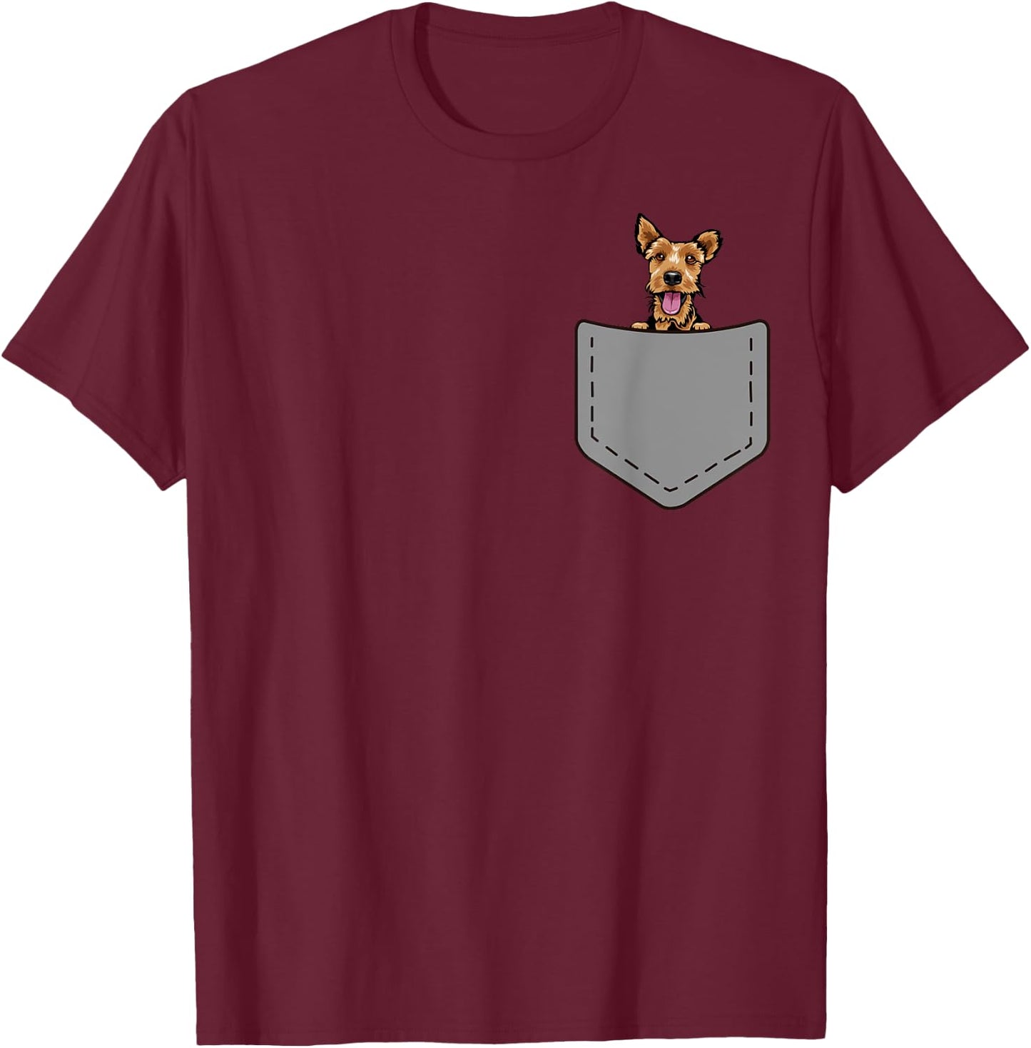 Funny Welsh Terrier Dog in your Pocket Dog lovers owners T-Shirt - T-Shirt | Maroon
