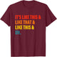 It’s Like This& Like That& Like This& Uh T-Shirt - T-Shirt | Maroon