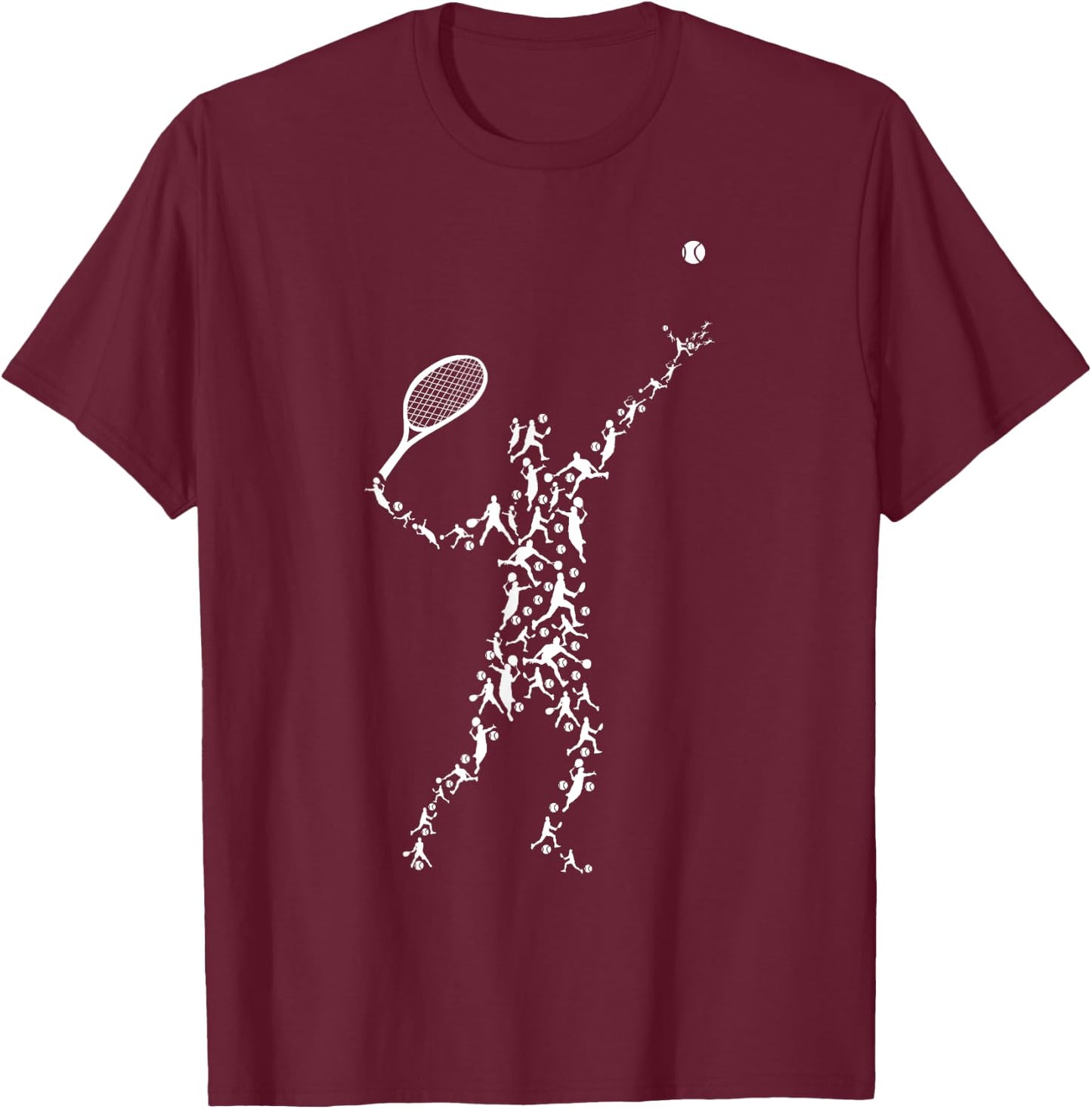 Tennis Positions Player Balls Funny Racket Game Outfit T-Shirt - T-Shirt | Maroon