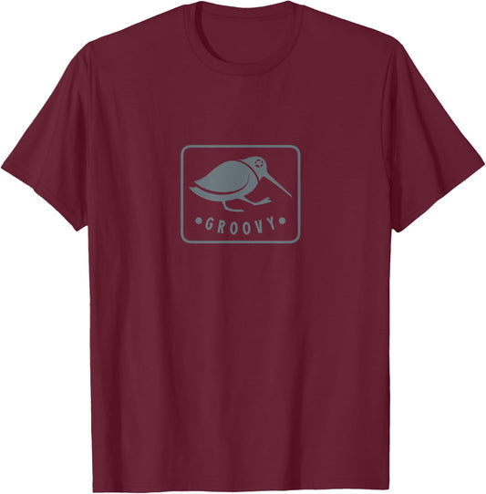 Woodcock funny dance. Minimalist design for bird fans T-Shirt - T-Shirt | Maroon