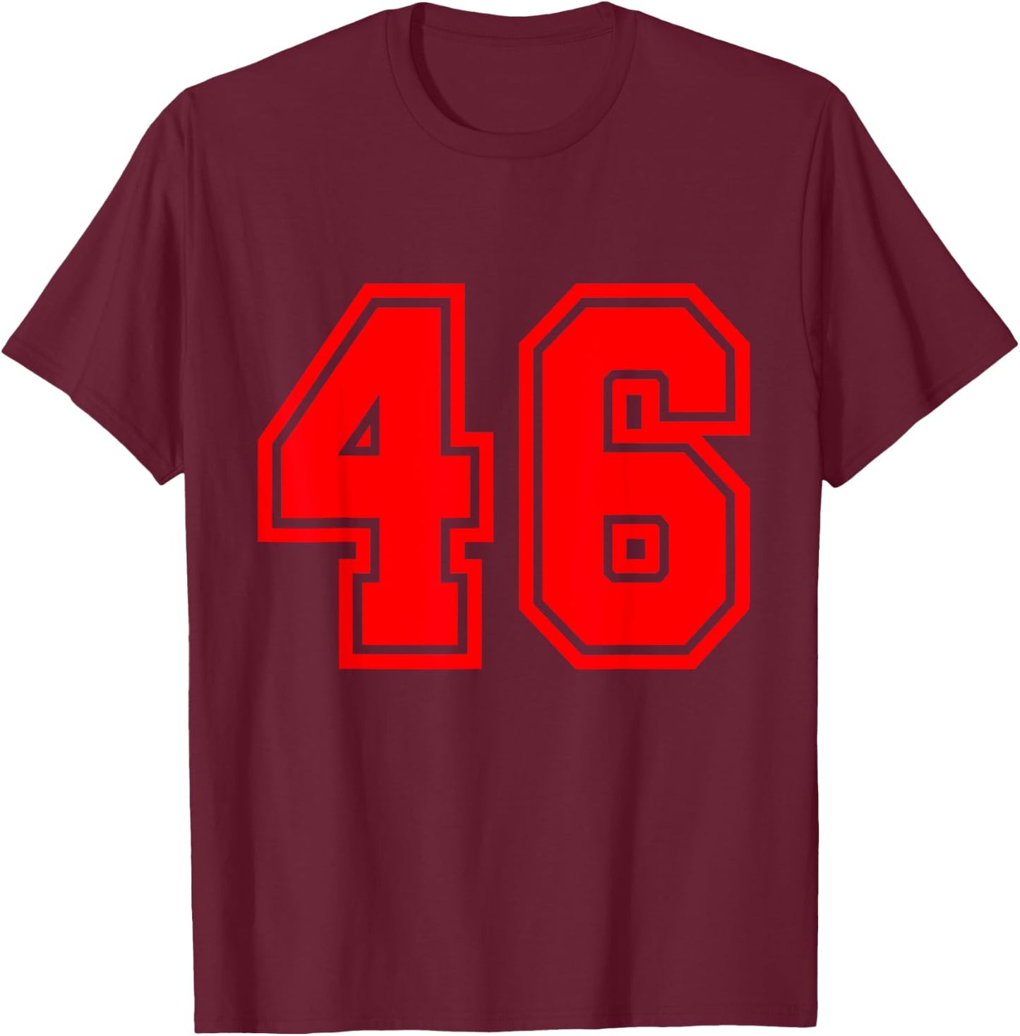 Number #46 Red Varsity Favorite Number T-Shirt - T-Shirt | Maroon