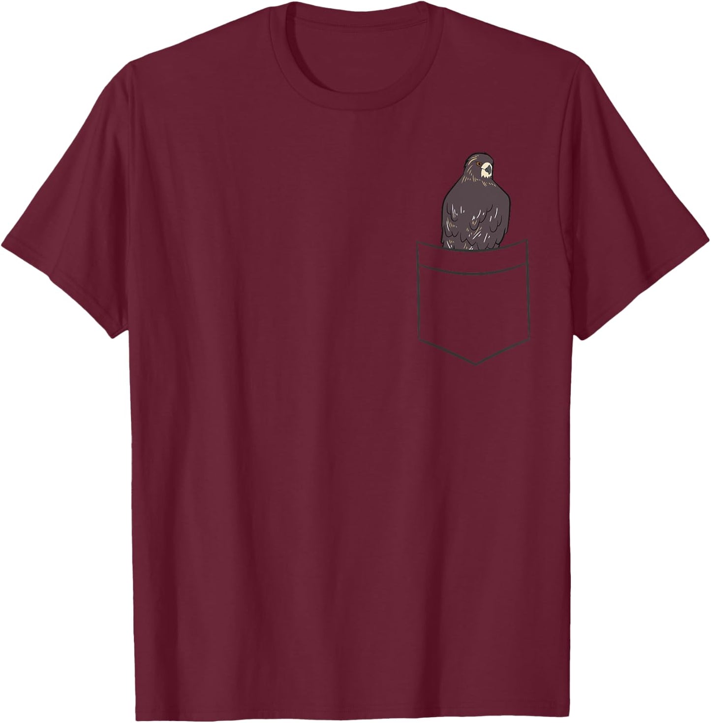 Red Tailed Hawk In a Pocket Birder Red Tailed Hawk T-Shirt - T-Shirt | Maroon
