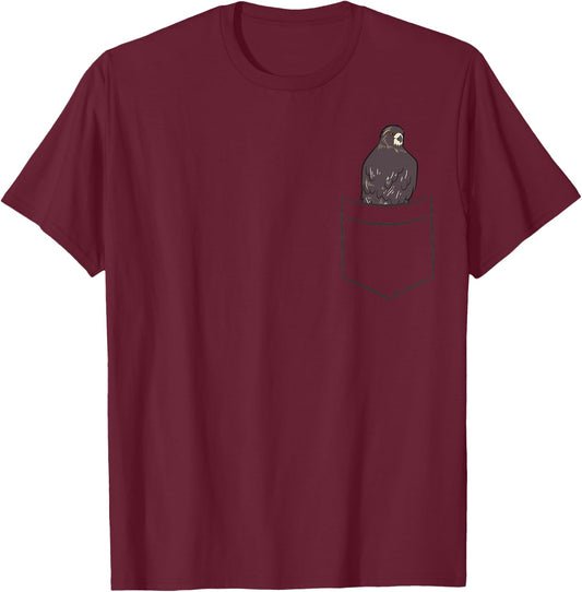 Red Tailed Hawk In a Pocket Birder Red Tailed Hawk T-Shirt - T-Shirt | Maroon
