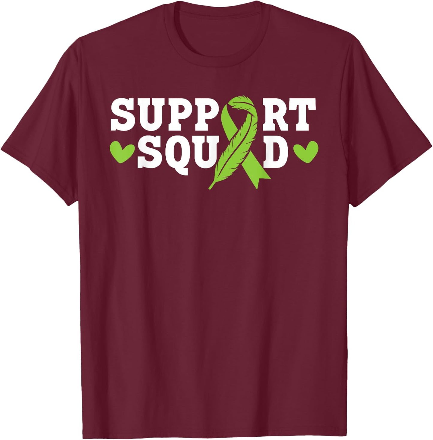 Support Squad Beat Cancer Non-Hodgkin Lymphoma Awareness T-Shirt - T-Shirt | Maroon