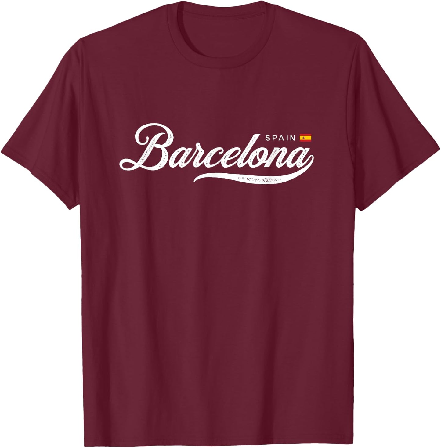 Barcelona Spain Retro Vintage T-Shirt - T-Shirt | Maroon