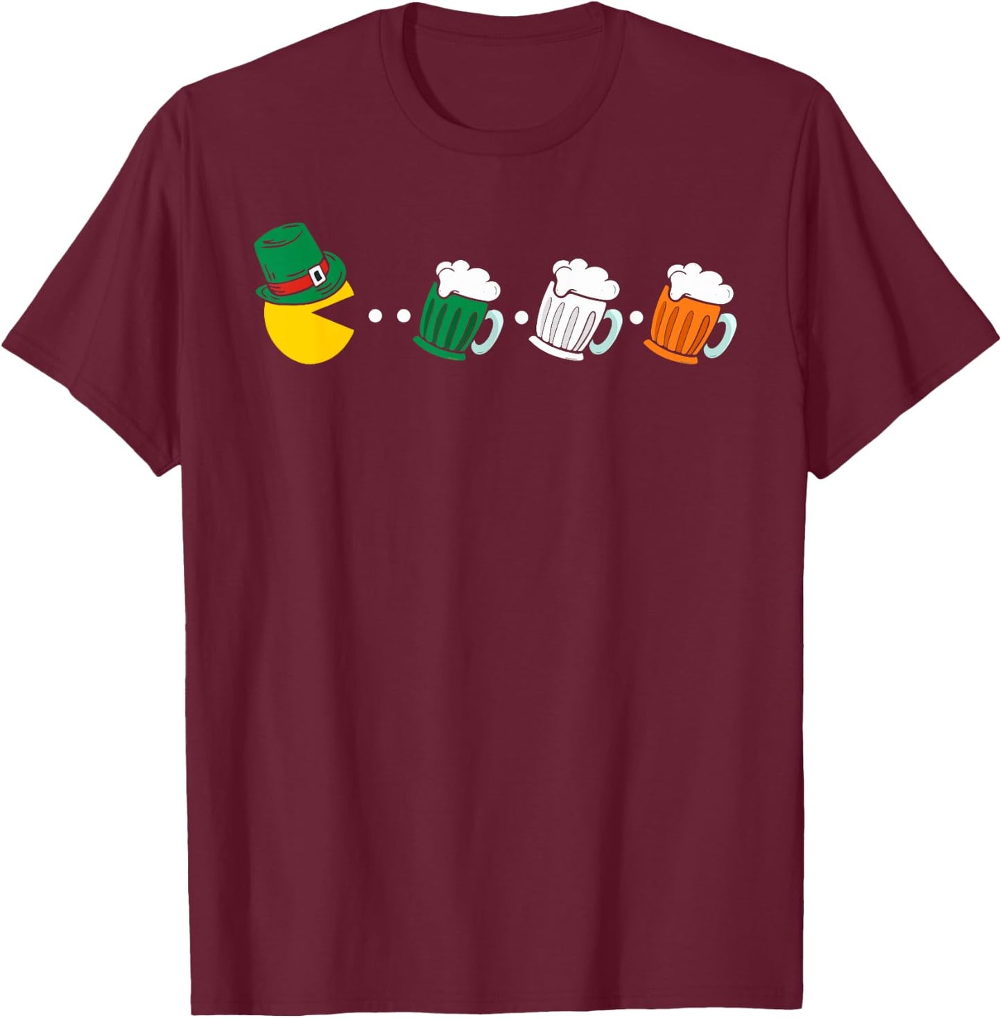 Irish Beer Ireland Flag St Patricks Day T-Shirt - T-Shirt | Maroon