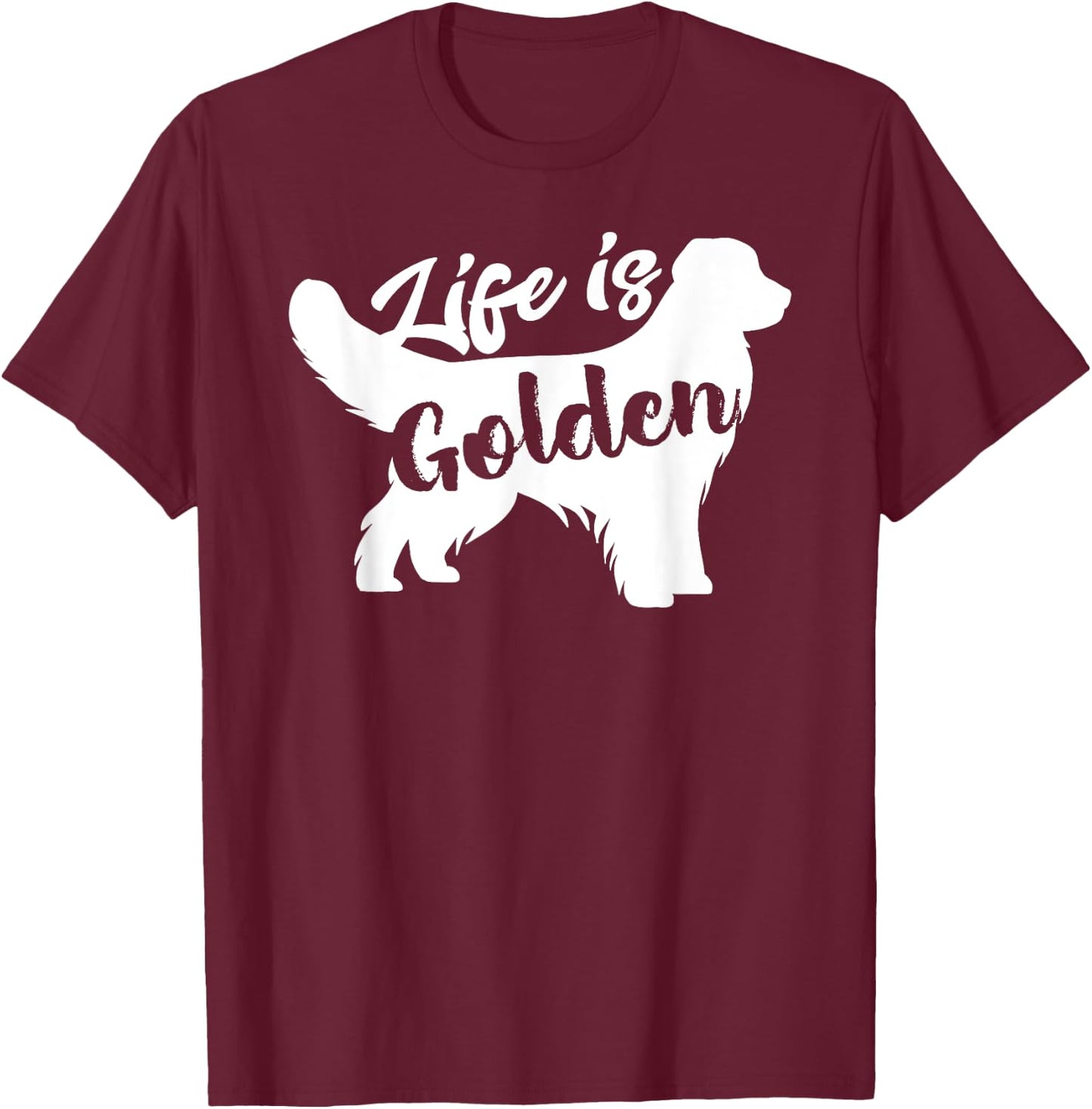 Golden Retriever Hund Life is golden retro vintage T-Shirt - T-Shirt | Maroon