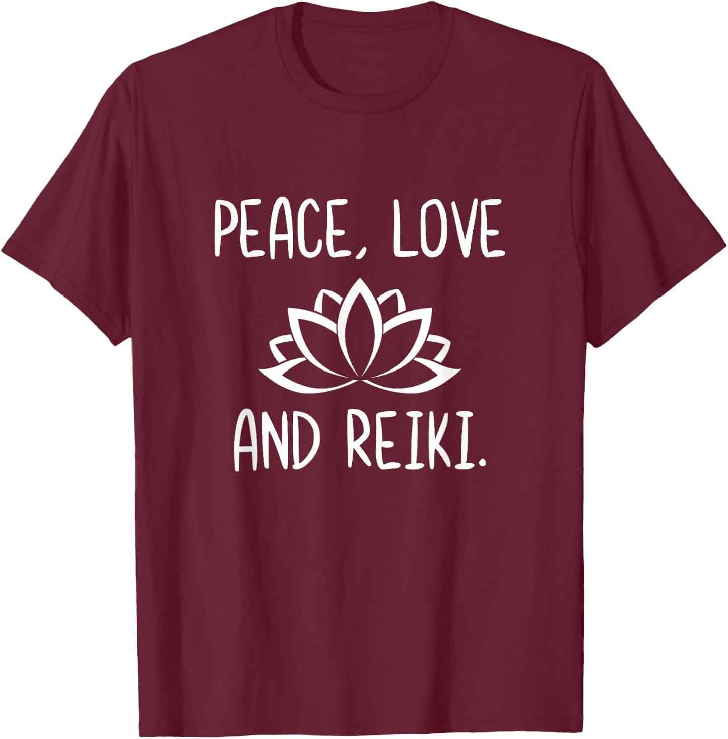 Lotus Peace Love Reik Lotus Zen Meditation T-Shirt - T-Shirt | Maroon