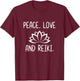 Lotus Peace Love Reik Lotus Zen Meditation T-Shirt - T-Shirt | Maroon