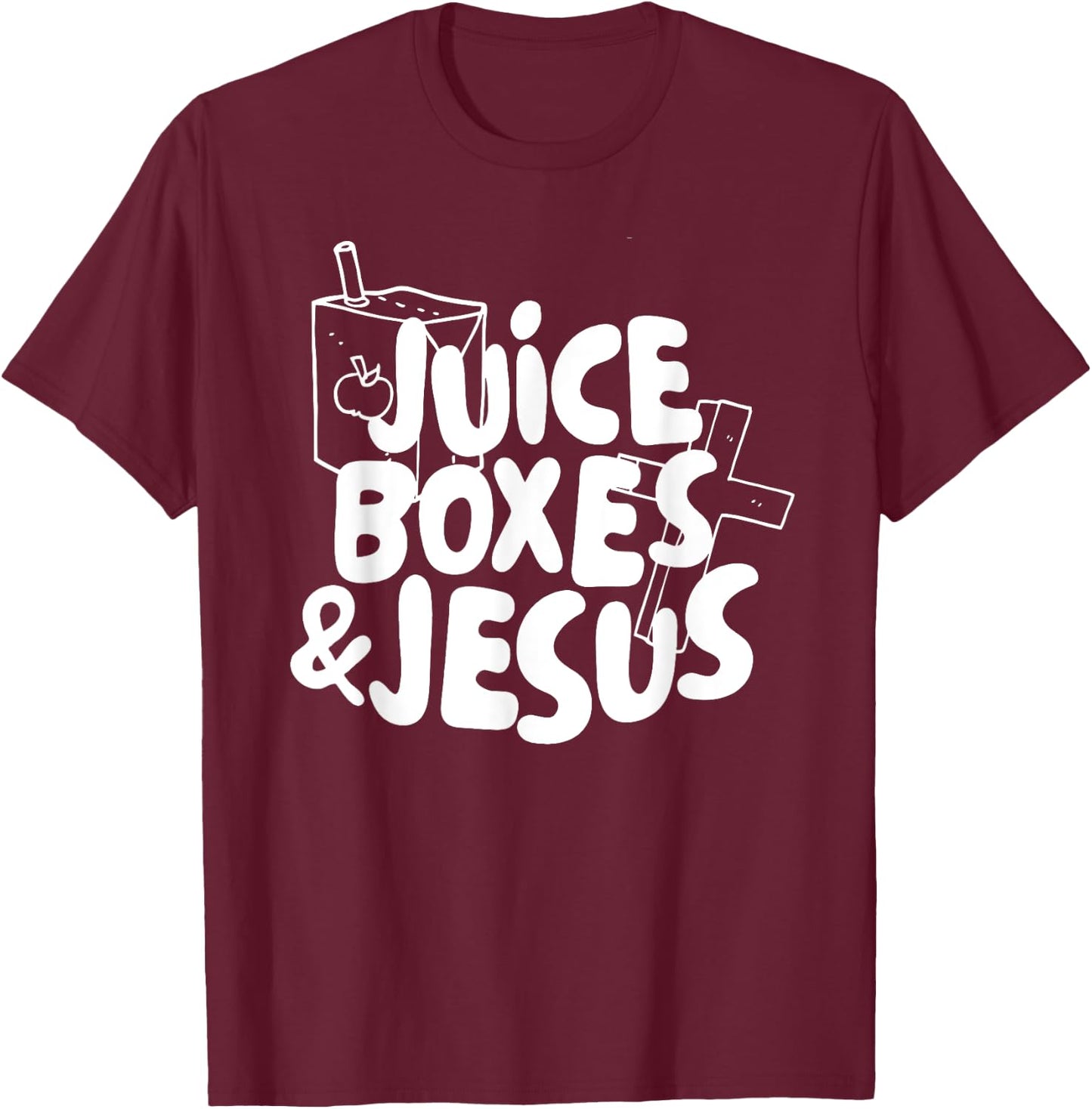 Juice Boxes and Jesus, Kids Religious T-Shirt - T-Shirt | Maroon