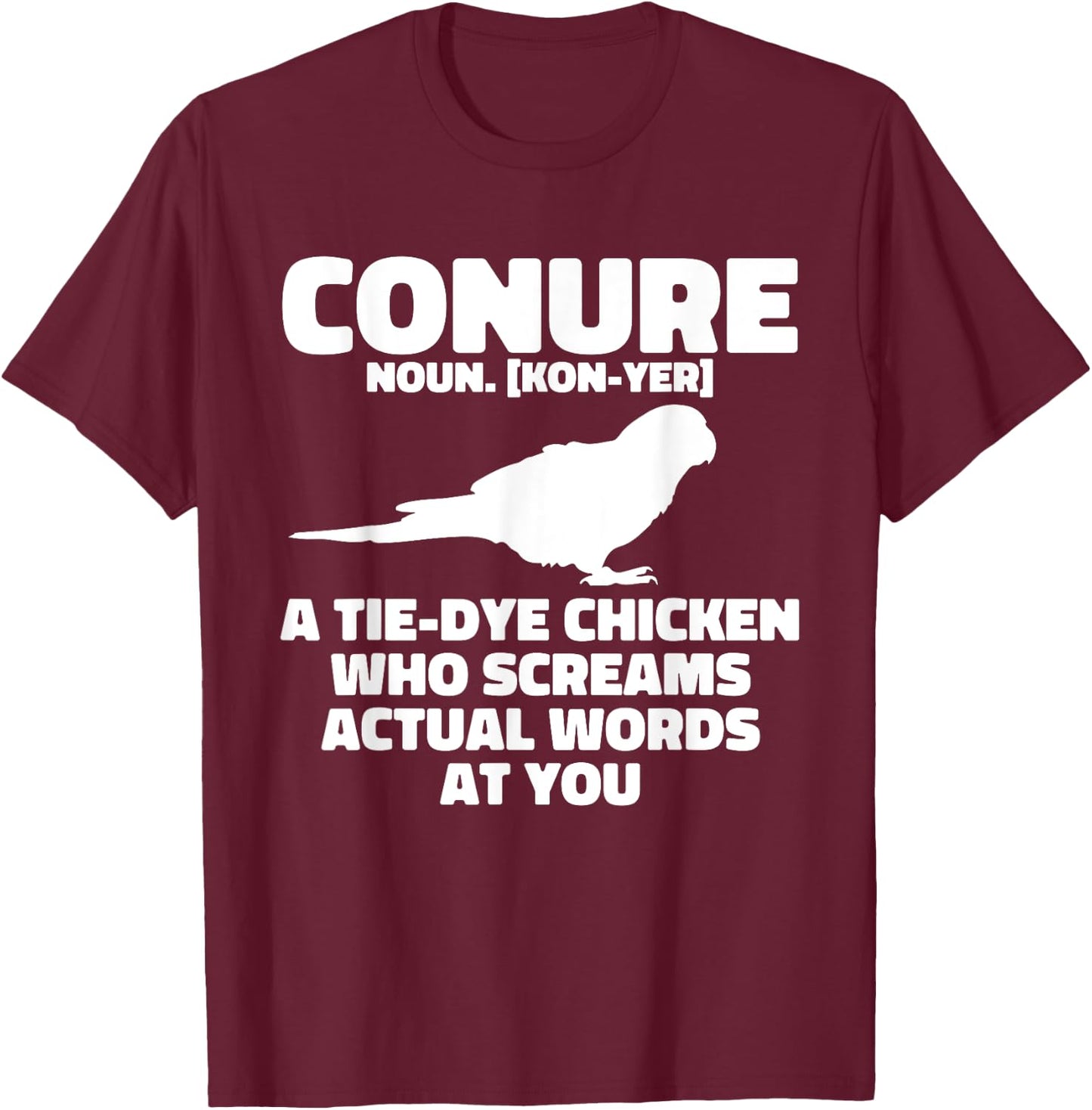 Green Cheek Conure Definition Parrot Bird Sun Conure T-Shirt - T-Shirt | Maroon