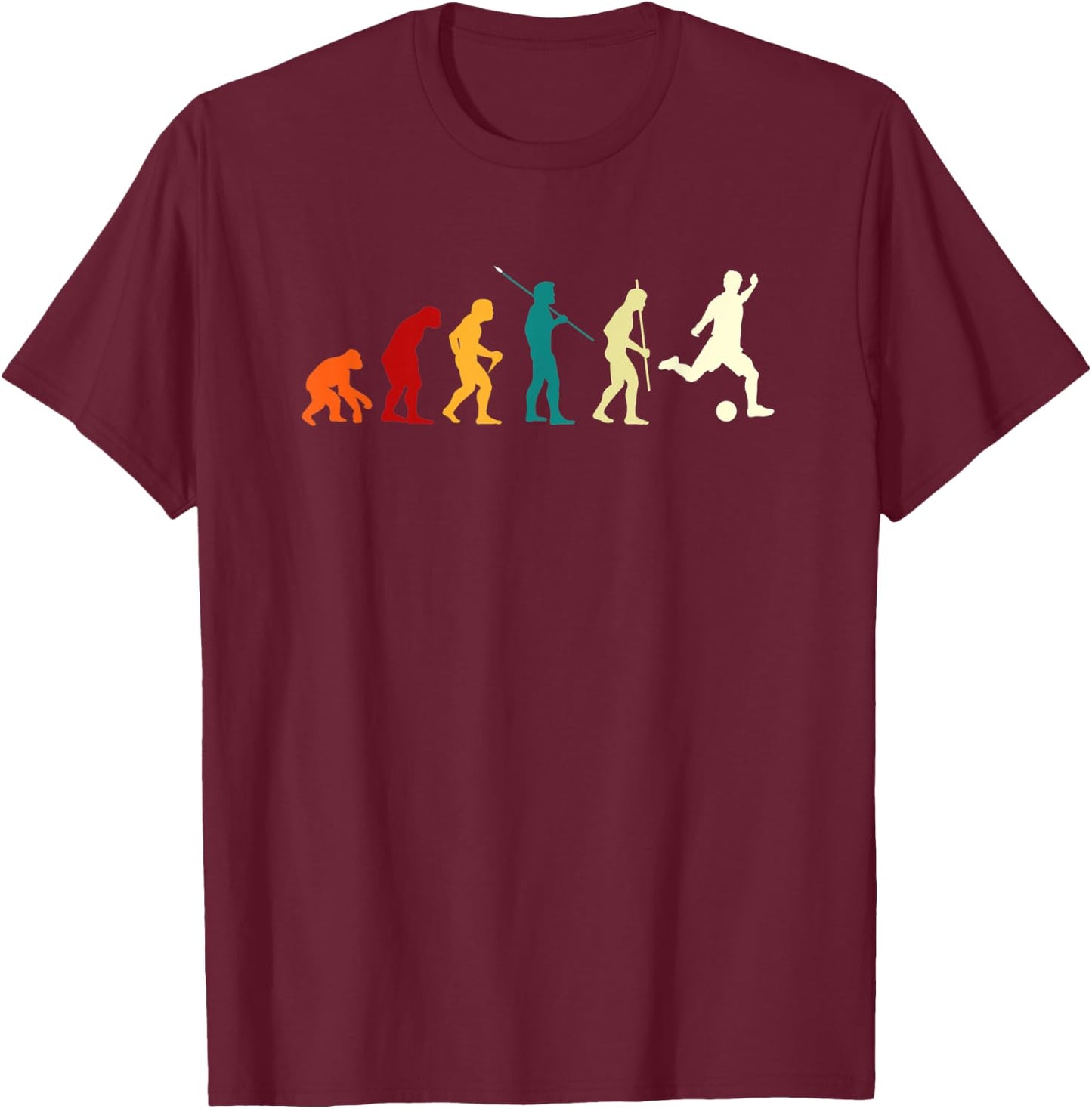 Funny Soccer Evolution Quote Soccer Player T-Shirt - T-Shirt | Maroon