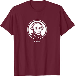 Immanuel Kant. Stylized portrait of a great philosopher T-Shirt - T-Shirt | Maroon