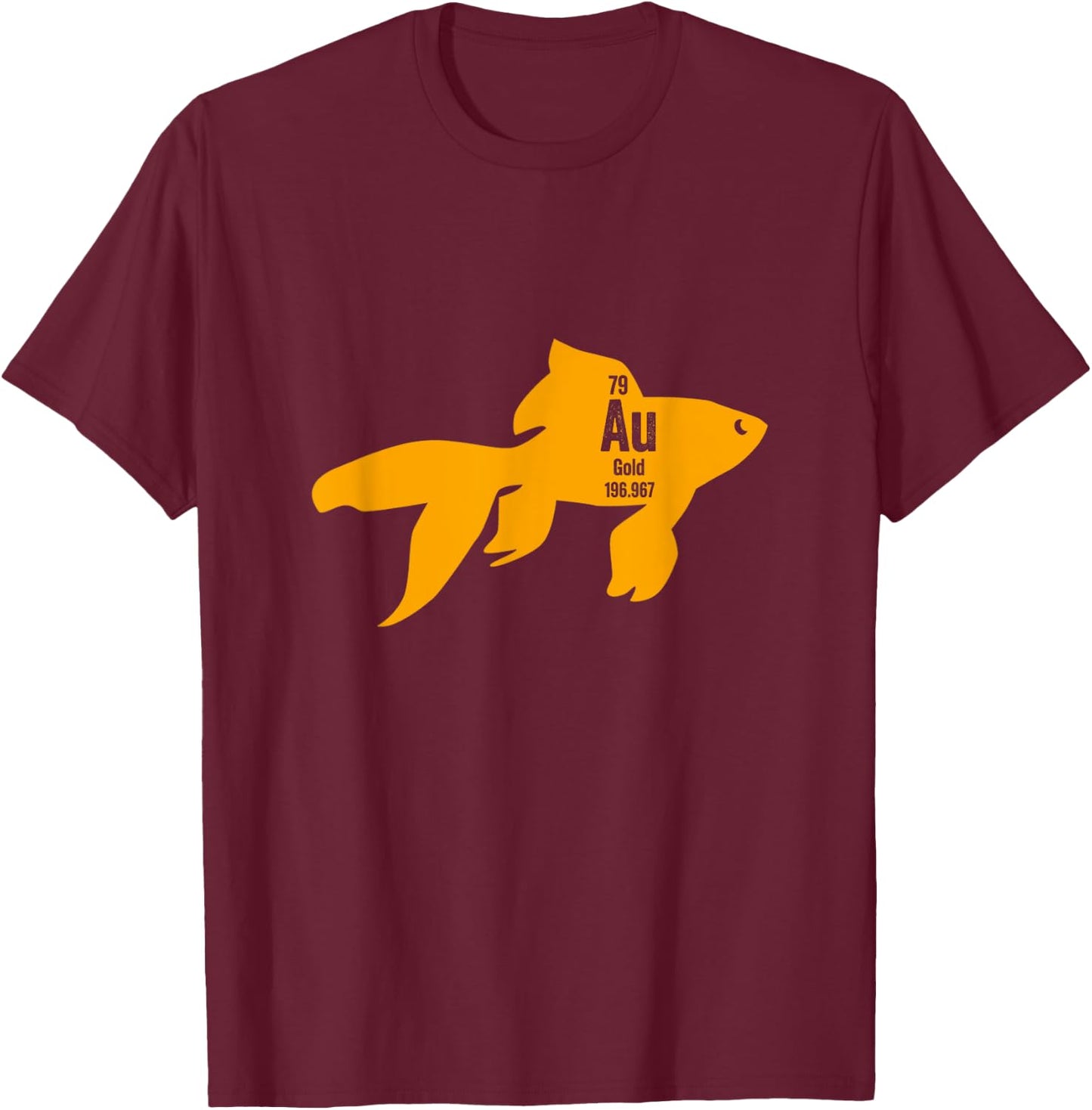 Funny Au Fish Chemistry Gold Element T-Shirt - T-Shirt | Maroon
